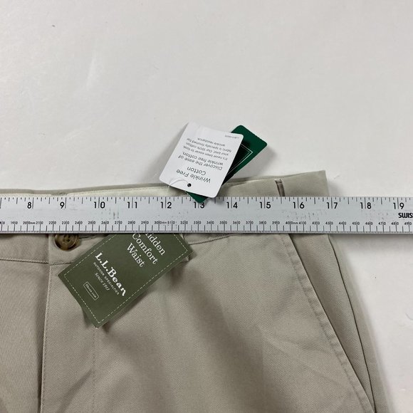 NWT LL Bean Wrinkle Free Khaki Chino Pants Mens 34 x 34 Comfort Waist Cotton - Picture 9 of 12